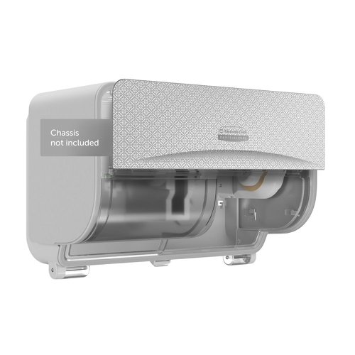 KC05379 Kimberly Clark ICON Faceplate To Fit Standard 2-Roll Toilet Paper Dispenser Horizontal Silver Mosaic