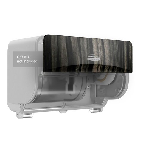Kimberly Clark ICON Faceplate To Fit Standard 2-Roll Toilet Paper Dispenser Horizontal Ebony Woodgra