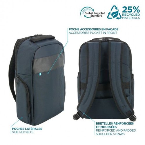 Mobilis 14 to 16 Inch 25 Percent Recycled Executive 3 BackPack Notebook Case Blue 8MNM005034 Buy online at Office 5Star or contact us Tel 01594 810081 for assistance