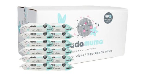Dada Muma Pure Water Wipes 60 Wipes Per Pack (Pack 12 or 720 wipes) - DM1012