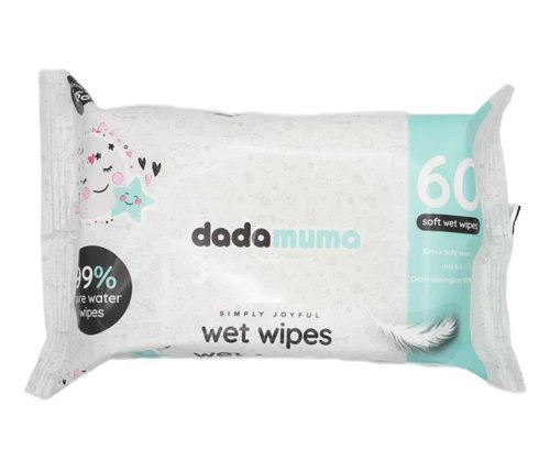 10863TC | Our dadamuma wipes are 99% pure water. They have no harmful chemicals, meaning they are gentle on your baby’s delicate skin.We must look after our baby’s skin from the day they are born, it is simply precious.Our dadamuma 99% water wipes are super soft - perfect for your baby’s sensitive skin.Not only are they ideal for keeping your baby clean, but they can also be used for cleaning toys, wiping surfaces, or cleaning on-the-go.