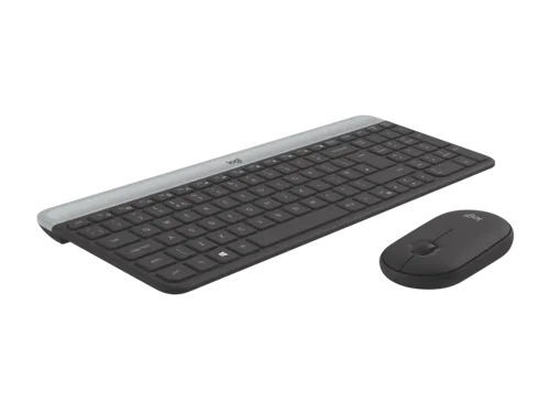 Logitech MK470 Slim USB QWERTY English Keyboard and 1000 DPI Optical Mouse Graphite  8LO920009202
