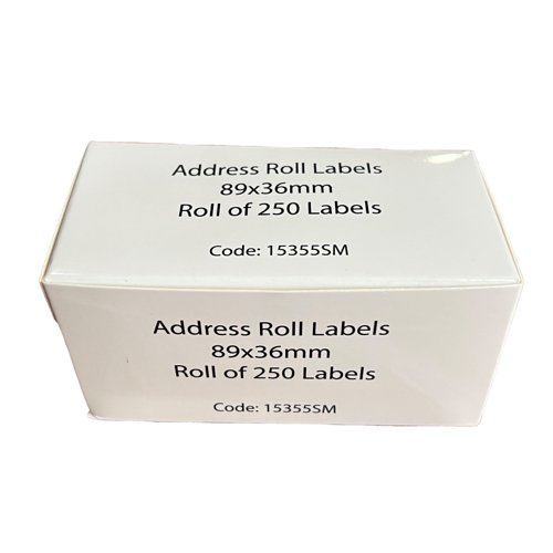 ValueX Address Label Roll 89x36mm White (Pack 250 Labels) - 15355SM