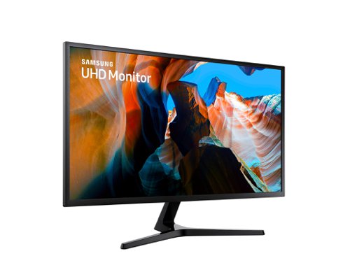 8SA10380227 | Widescreen UHDWith 4x the pixels of Full HD, the 31.5” UJ59 delivers more screen space and amazingly life-like UHD images. That means you can view documents and webpages with less scrolling, work more comfortably with multiple windows and toolbars and enjoy photos, videos and games in stunning 4K quality.A billion shades of colourSupporting a billion shades of colour, the UJ59 delivers incredibly vivid and realistic images. Its greater accuracy means colours appear more natural and true to life, making the UJ59 ideal for photo, video and graphics applications.Widescreen 4K gamingDiscover 4K gaming in true widescreen on the 31.5” UJ59 monitor. With 8.3 million pixels supporting a wider range of colours and resolving every image with simply astonishing clarity, 4K gaming is a truly thrilling and immersive experience.Smoother gameplayAMD FreeSync synchronises the refresh rate of your graphics card and monitor to reduce image tear and stutter. And Low Input Lag minimises the delay between mouse, keyboard or joystick input and on-screen response for a seamlessly smooth gaming experience. Low Input Lag is so low that no sooner than when you turn your screen on will the action appear, giving you full control of your game in no time.Game ModeGame Mode instantly optimises screen contrast to give you a competitive edge during gameplay. By selectively boosting contrast in scenes, Game Mode reveals more detail in dark areas to let you spot your enemies faster.Seamless upscalingSamsung’s UHD upscaling technology includes signal analysis and detail enhancement that seamlessly upconverts SD, HD and Full HD content to near UHD-level picture quality.Powerful multitaskingPicture-by-Picture (PBP) lets you connect to two devices to the monitor and maintain their original quality. And for optimal multitasking, with Picture-in-Picture (PIP) you can resize the second source to up to 25% of the screen and position it anywhere.Slim bezelsFramed by slim screen bezels and finished in stylish matte black, the UJ59 sits elegantly on any desktop. And its Y-shaped stand provides a firm footing and a refined metallic touch.
