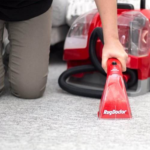8RU93306 | The Portable Spot Cleaner is our solution to nightmare carpet stains. For quick clean ups for spots, spills and stains, the Portable Spot Cleaner is sure to eliminate the problem. With a powerful motorised hand tool, this machine is ideal for use on carpets, car interiors, upholstery, fabric and more.The Portable Spot Cleaner is easy to move around the house thanks to its lightweight design and carpet-friendly wheels. This machine is the perfect size to sit on each step of your stairs for an easy and efficient cleaning experience. Target specific areas and ensure cleanliness from one side of you home to the other. With its retractable handle, storing such a machine has never been easier.