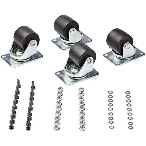 8ST10342147 | This set of four M6 2-inch casters, while designed for StarTech.com racks, can be added to the bottom of any server equipment rack, network rack, A/V rack, etc. with a 45mm x 75mm bolt pattern. Ideal for replacing damaged casters or upgrading a standing rack to a rolling rack for additional mobility