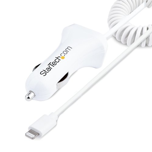 StarTech.com 2 Port USB Lightning Car Charger with 1m Coiled Cable