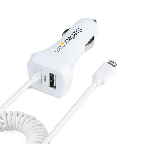 StarTech.com 2 Port USB Lightning Car Charger with 1m Coiled Cable  8ST10379747