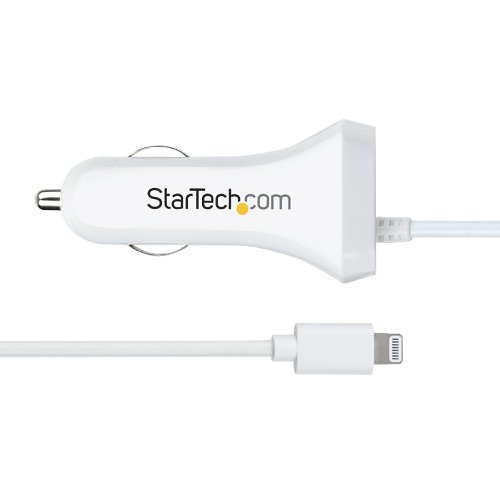 StarTech.com 2 Port USB Lightning Car Charger with 1m Coiled Cable StarTech.com