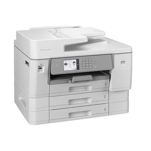 8BRMFCJ6959DWZU1 | Delivering premium quality A3 printing, scanning, copying and fax in one inkjet device. This all-in-one printer comes with the latest print head technology, providing fast, durable, vibrant colour printing. Add to this a large paper input capacity, the MFC-J6957DW is an ideal solution for busy offices.