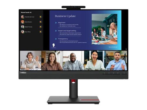8LEN63D8MAT3 | A fun go-getter for the home and office.The ThinkVision T24v-30 Monitor is the perfect companion for work - especially when you need to collaborate with your teams remotely! Its 23.8-inch borderless screen size ensures that you have a monitor that’s compact but still gives you enough screen real estate to view two windows side by side. You’ll always get a clear view of the screen, irrespective of where you’re sitting, with the In-Plane Switching panel that affords wider viewing angles with no distortion. Work documents and video content always look clear and crisp, thanks to the FHD resolution. Two noise-cancellation microphones, coupled with two 3W speakers ensure that all your video conferences and meetings run without any hiccups! Connecting your computer to your ThinkVision T24v-30 Monitor will never be a problem, thanks to a variety of input options – 1 x VGA, 1 x HDMI 1.4, and 1 x DP 1.2. Getting to your work has never been as seamless, with the Windows Hello Facial Recognition feature made available by the IR+RGB camera, while the 2MP, 1920 x 1080 resolution camera ensures that you always look crystal-clear to all your colleagues. Plugging in and accessing your peripherals and storage devices gets swifter, with the in-built USB hub that offers four USB Type-A ports. The LTPS stand allows for more flexibility as its lift, tilt, pivot, and swivel functions make all the adjustments to ensure you’re always in your most comfortable posture. Ensuring that your eyes experience no strain while you work is important, and that’s taken care of by our Natural Low Blue Light technology. Additionally, your privacy is kept front and centre, with a privacy shutter that covers the camera. The ThinkVision T24v-30 Monitor helps you get all your work done with supreme ease, whether at home or at the office