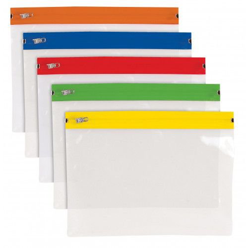 Tiger Polythene Zippy Bags A5 Assorted Colour Zips (Pack 25) - 302140