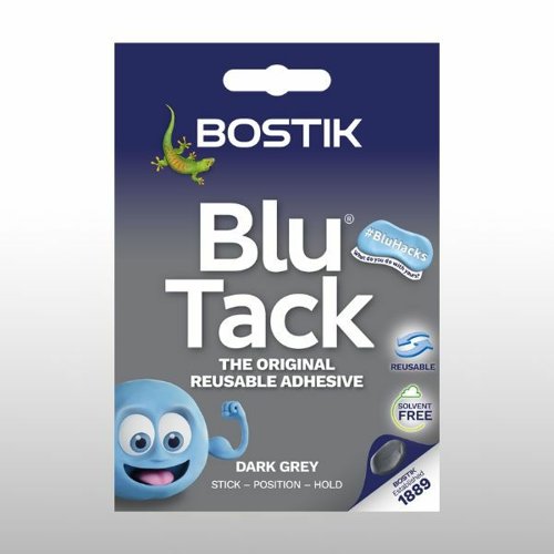 Bostik Blu Tack Original Reusable Adhesive Handy Pack 45g Dark Grey (Pack 12) - 30623312