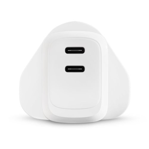 Epico 45W Dual Charger for charging multiple of your devices. Your MacBook Air, iPhone, iPad and even Apple Watch. Thanks to Power Delivery (PD) technology, it charges all your devices quickly yet efficiently while it handles different charging protocols and recognizes the voltage and current requirement of each device. The charger effectively splits power between two USB-C PD ports (20W and 25W) and charges up to 45W when using a single port. PWM (Power management) chip protects the device from short circuits, overheating and overvoltage. Minimalistic gadget ideal for travelling.