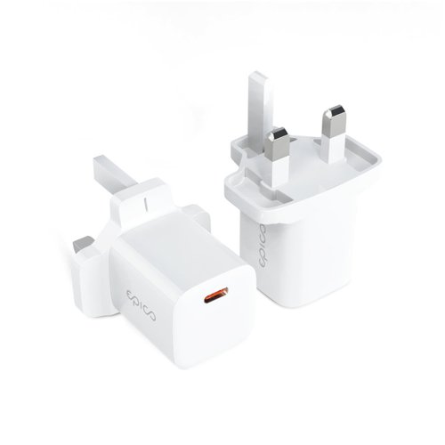 Epico 30w GAN Mini USB C Charger with UK Plug White Battery Chargers 8EC10383920