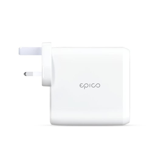Epico 100W GaN Charger introduces a new, more effective charging with advanced GaN technology. Gallium nitride (GaN) produces less heat, allowing components to be closer together. Thanks to that, the GaN charger is compact and lightweight. This GaN charger offers three ports with a maximum power of 100W. It has two USB-C PD ports and one USB-A port and can smartly distribute the maximum power between all the ports. USB-C ports deliver maximum power of 100 W, and the USB-A port provides 22.5 W. With this 100W GaN charger, you will reliably charge all your devices.