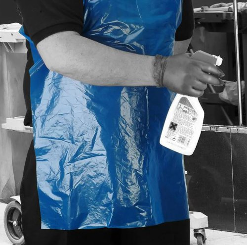 HPC Disposable Aprons on a Roll Longer Length 16 Micron 27x46in Blue (Pack of 1000) A14B/R - HEA01150
