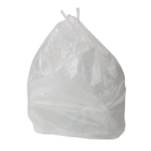 Premium Heavy Duty Swing Bin Liner Sacks 305 x 584 x 762mm 120 Gauge White (Pack 500) - CPB111