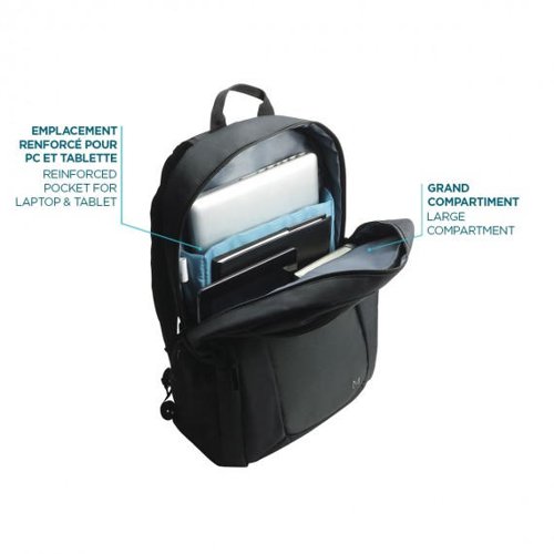 8MNM003064 | This THE ONE backpack is made from 30% recycled materials. It has a large compartment with reinforced laptop storage (up to 15.6'') and tablet storage. It is also equipped with a front pocket and two sides pockets for accessories. It will allow you an ergonomic transport as well as an optimal protection of your electronic devices like your tablet, your laptop or even your personal items thanks to dedicated compartments for each object.