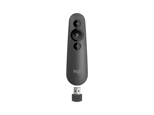 8LO910005843 | Deliver impactful presentations with the R500s Laser Presentation Remote. Move freely and navigate slides from up to 20 meters away – and point out precise areas of focus with the red laser pointer.The R500s is optimized to work with Windows®, macOS and leading presentation software.The R500s is a simple, reliable, and hassle-free presentation remote – so you can focus on crushing your delivery.The R500s unmistakable three button design means you can navigate your presentation slides with ease and confidence without having to look down to orient your fingers.Point out precise areas of focus in your presentation with an easy-to-use and bright red laser pointer.