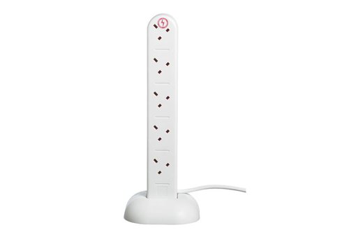 EnerGenie 10 Gang Extension Socket Protected Tower White