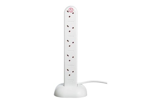 EnerGenie 10 Gang Extension Socket Protected Tower White 8ENENER015