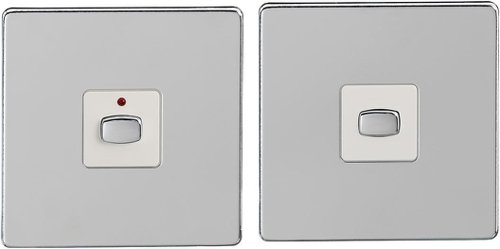 This is a radio controlled switch bundle for the switching of mains power to lighting and appliances up to 250W total load power. The Slave switch operates in conjunction with the Master to provide 2-way light switching for example where you want a switch at the top and bottom of a flight stairs for a particular light. Only the Live wire will be switched to the load. Switching is initiated either by radio control or manually by pressing the button on the housing of either of the switches. It is compatible with MiHome Remote Control (MIHO003) and the MiHome network. The master switch is a receive-only radio device operating in the 433MHz band. The slave operates by direct connection to the master switch.