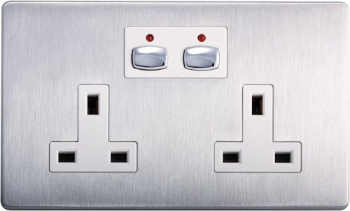 EnerGenie Mi Home Style Double Socket Steel  8ENMIHO023