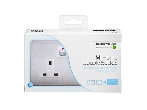 8ENMIHO023 | The MiHome Double Wall Sockets is a radio controlled unit with individual power switching for each socket for use with appliances up to 3kW in each socket. Only the Live feed is switched to the load. Switching is initiated either by radio control signal or manually by pressing the button on the housing.