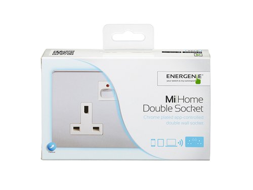 EnerGenie Mi Home Style Double Socket Outlets Chrome Gembird