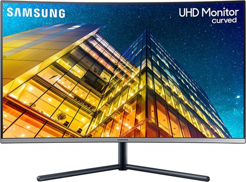 8SA10380226 | The leader in curved monitors. Samsung has led the curved monitor market since being the first to introduce the innovative displays to the world in 2015. With industry-leading technology in a full line-up, Samsung's curved monitors are consistently number one in market share and consumer choice.Samsung’s 1500R screen is deeply curved to involve you more fully in the action. And with lifelike 4K UHD image resolution and the superior quality Samsung panel, you’ll enjoy a viewing experience that’s more realistic than ever.With 4x more pixels than Full HD, UHD fits more content on the screen and resolves images in finer detail. That means you can view documents and webpages with less scrolling, work with multiple windows more comfortably and see more detail in your photos, videos and games.Supporting a billion hues and a 2500:1 contrast ratio, the UR59C produces a wider range of colours and deeper, darker blacks. So whether you are gaming, watching videos or working with graphics applications, you can be sure of more accurate and truer-to-life colours.With curved contours and corners, a fabric-textured rear casing and a three-sided bezel-less screen, the UR59C measures just 6.9 mm at its slimmest. And supported on a slender yet sturdy V-slim metal stand that also encases cables, the monitor brings an understated style to any setting.