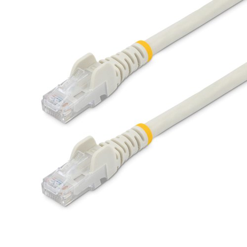 The N6PATCH50WH Cat 6 Patch Cable (50 ft) meets or exceeds all Category 6 cable specifications to ensurereliable Gigabit network connections, and features a durable white PVC jacket that enables you to color code yournetwork cable runs as needed.To ensure long-lasting performance, this high quality Cat 6 patch cable features a snagless design that protects theRJ45 connector clips from damage and makes the cable less prone to snagging during installation. The cable alsofeatures molded PVC strain relief that prevents the RJ45 connector termination points from bending at sharp angles -reducing the risk of cable damage, which could decrease network performance.Constructed of only top quality materials, this Cat 6 Patch Cord delivers reliable performance and is backed by ourLifetime Warranty.StarTech.com Cat6 cables are manufactured using high-quality copper conductors. While many cable manufacturersoffer a ”cheaper” cable based on a copper-coated aluminum core, we make no compromises on quality to ensure youreceive top value and performance for your network cable investment.This Cat6 cable is constructed with 24 gauge copper wire, to support a broad range of Ethernet applications such asPower over Ethernet (PoE). Because we use a high quality copper wire, our cables easily sustain the power requiredfor Power over Ethernet applications, whereas the inferior quality offered by copper-coated aluminum cables may besubject to insufficient power delivery, heat buildup, equipment damage and potentially, fire.This Cat 6 patch cable offers high quality connectors comprised of 50-micron gold, to deliver optimum conductivitywhile eliminating signal loss due to oxidation or corrosion.