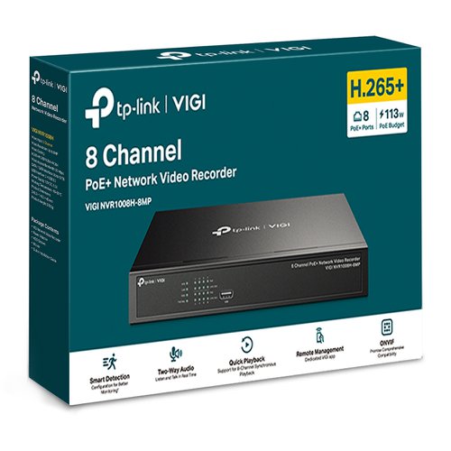 TP-Link VIGI 8 Channel PoE Plus Network Video Recorder 8TP10378050