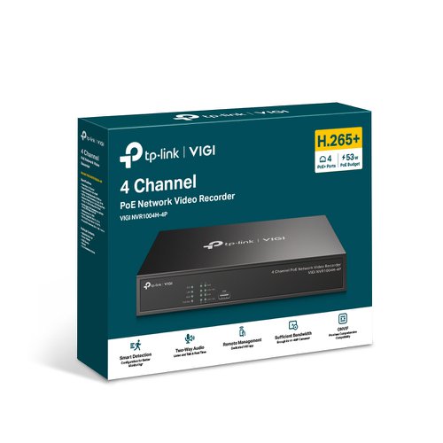 TP-Link VIGI 4 Channel PoE Plus Network Video Recorder 8TP10378049