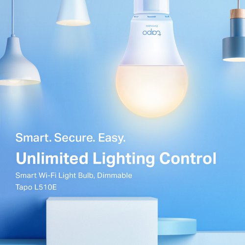 TP-Link TAPO L510E Dimmable Smart Wi-Fi Light Bulb 8TP10332973 Buy online at Office 5Star or contact us Tel 01594 810081 for assistance
