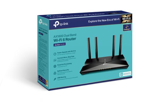 TP-Link AX1800 Dual-Band Gigabit Ethernet Wi-Fi 6 Router Network Routers 8TP10300254