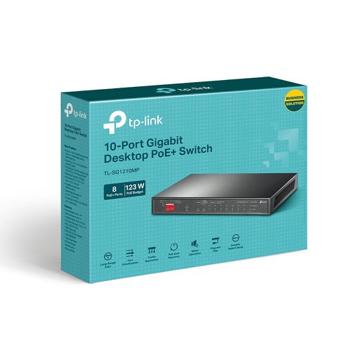 TP-Link 10 Port Unmanaged Gigabit Ethernet Network Switch with 8 Port PoE Plus Ethernet Switches 8TP10337820