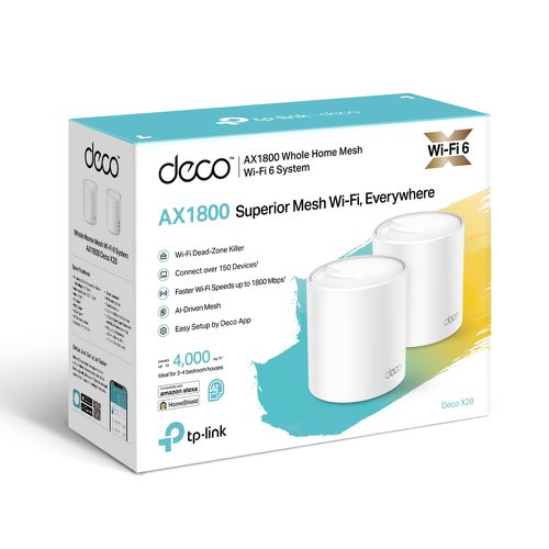 TP-Link Deco X20 Dual-Band AX1800 Whole Home Mesh Wi-Fi 6 System Network Routers 8TP10308519