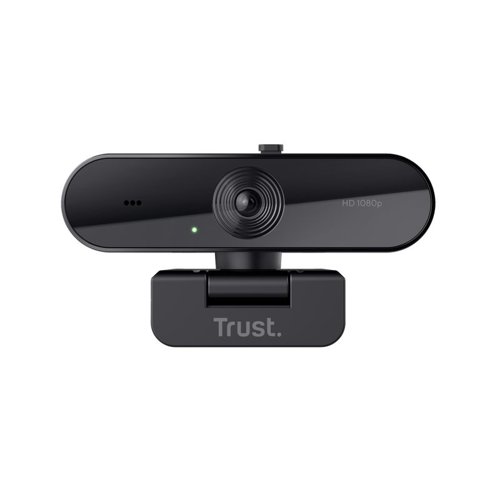 1080p Full HD webcam with wide-angle lens, long-distance microphone and privacy filter.Enjoy full 1080p resolution, with a fixed-focus glass lens ensuring you’re always the centre of attention. Meanwhile, automatic white balance and light correction always shows you (and your room’s) true colours.A long-distance microphone picks up voices and sounds from up to 5m away. You know, for when you need your space.Don’t leave privacy up to chance. A built-in privacy shutter ensure that no one sees anything you don’t want them to see. Like you singing to your cat. Place the universal stand on your desk or a monitor - Can be mounted on a tripod (not included) with its ¼” thread - LED indicator on the front show the status of the webcam.Works with all video-conference software, such as Skype, Teams and Zoom