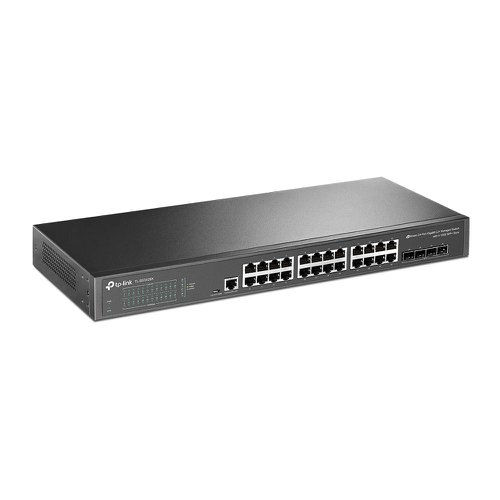 TP-Link JetStream 24-Port Gigabit and 4-Port 10GE SFP Plus L2 Plus Managed Switch with 24-Port PoE Plus 8TP10331834 Buy online at Office 5Star or contact us Tel 01594 810081 for assistance