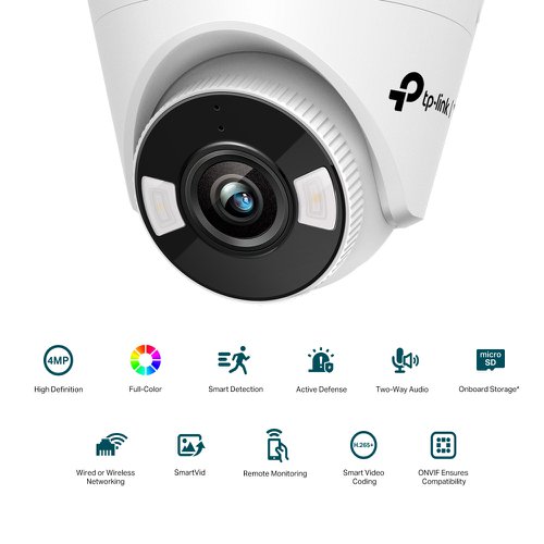 TP-Link VIGI 4MP Full-Colour Wi-Fi Turret Network Camera 8TP10372122 Buy online at Office 5Star or contact us Tel 01594 810081 for assistance