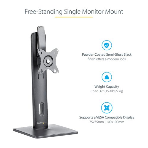 StarTech.com Free Standing Single Height Adjustable Monitor Mount for Displays up to 32 Inches StarTech.com