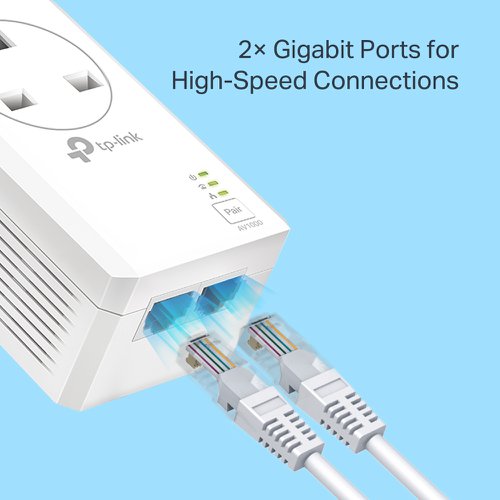 Integrating advanced HomePlug AV2 technology, this kit provides users with high-speed data transfer rates up to 1000 Mbps, which is ideal for bandwidth-intensive applications such as simultaneous HD/3D/4K video streaming, online gaming, and large file transfers. Just plug in and enjoy!
