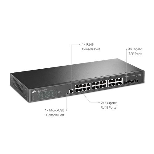TP-Link Omada 24-Port Gigabit L2+ Managed Switch with 4 SFP Slots Ethernet Switches 8TP10321075