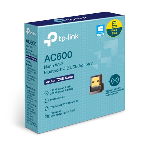 TP-Link AC600 Nano WiFi Bluetooth 4.2 USB Adapter 8TP10381109 Buy online at Office 5Star or contact us Tel 01594 810081 for assistance