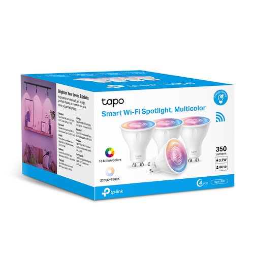 TP-Link Tapo Smart Wi-Fi Spotlight Smart Bulbs Multicolour 4 Pack Light Bulbs 8TP10373297
