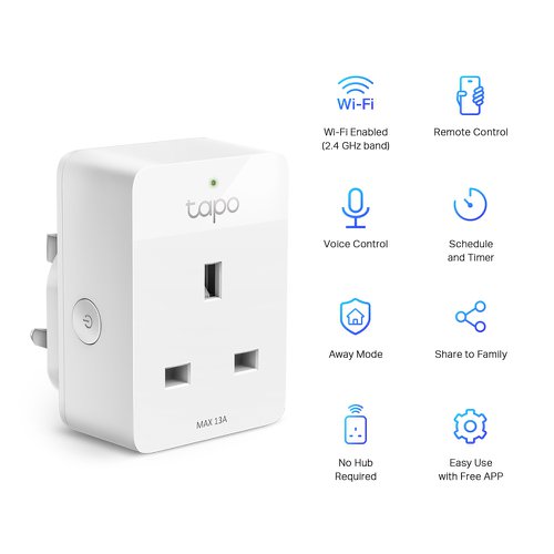8TP10362879 | Instantly turn connected devices on/off wherever you are via the Tapo app. Designed to facilitate your life and help eliminate potential safety hazards.