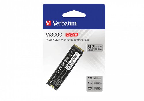 Verbatim Vi3000 PCIe NVME M.2 SSD 512Gb 49374