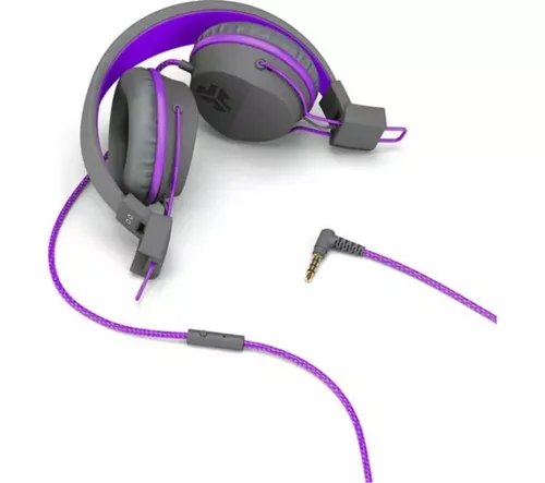 JLab Audio JBuddies Studio Over Ear Folding Kids Headphones Purple Grey JLab