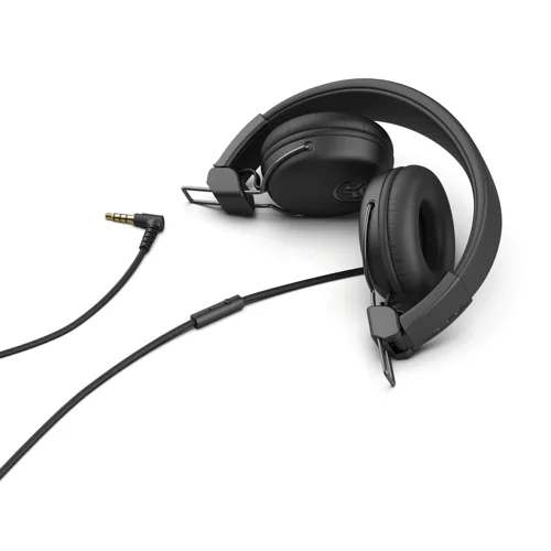 8JL10332539 | Studio comfort, with studio sound. Plug in and GO anywhere with the Studio Headphones, the braided nylon cord is durable to use all day, everyday. C3 Sound delivers crystal, clear, clarity audio so your music sounds perfect every time you plug in. Fold the earcups in for compact size to fit in any bag. These are the perfect go-to headphone.The Studio Headphones sit softly on your ears with the ultra-plush Faux Leather and Cloud Foam cushions. Comfort your noggin all day with this cool, sleek, headphone, guaranteed to provide the studio feel.The Studio Headphones are outfitted to pack a punch with 40mm neodymium drivers and JLab's exceptional C3 Technology (Crystal Clear Clarity). Immerse yourself in vibrant highs, mids and pumping bass while drowning out the world around you during an all-day jam sesh.Wherever, whenever: Hook up the tangle free, braided-nylon cord equipped with an in-line mic for taking calls, firing up your tunes, pausing them and controlling the tracks on your mix. The 90 degree jack rocks with all devices and cases.Built for everyone who loves to rock 'n' roll, the smooth-sliding metal adjustments and feather-light build are ready to hit the road. The plush circular ear cups rotate 80 degrees and fold up in the palm of your hand so you can bring them wherever life takes you.